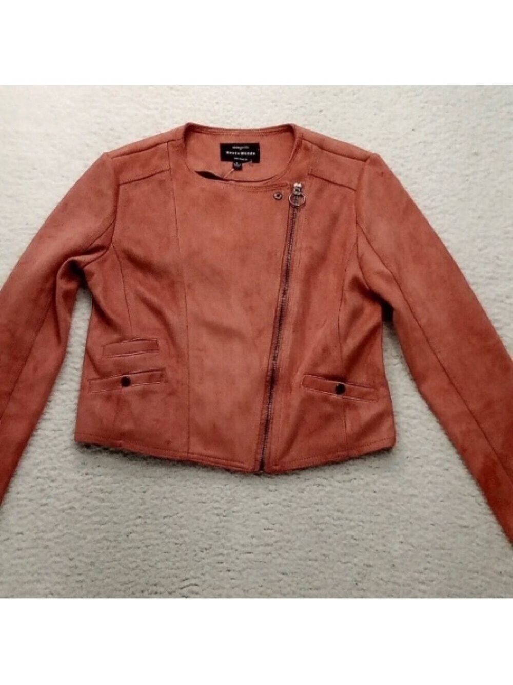 Suede Moto Biker Jacket- super soft chocolate suede by Haute Monde size med NWOT